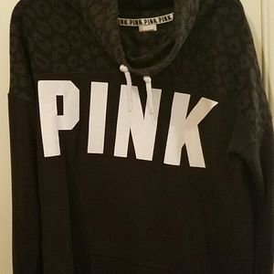 HTF Victoria's Secret Pink leopard cowl neck